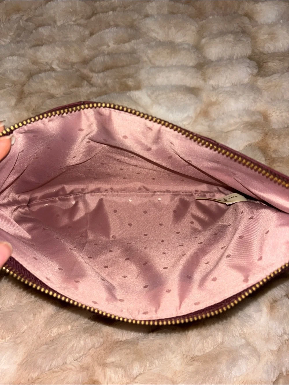 Kate spade Quilted Chevron Wristlet Clutch in Burgundy